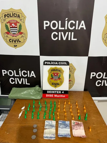 Indivíduo é preso pela DISE na Zona Sul de Marília por tráfico de drogas
